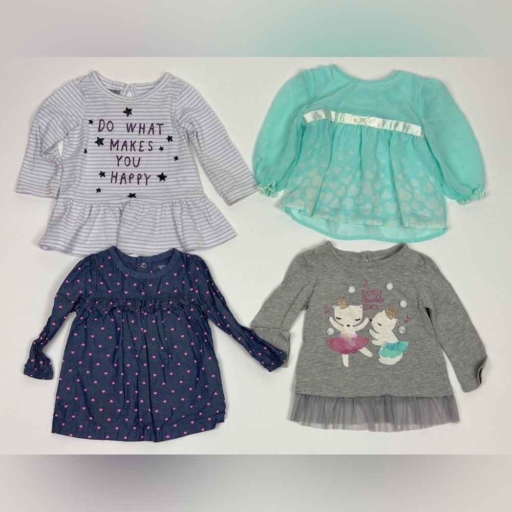 Toddler Girls Long Sleeve Shirts Lot of 4